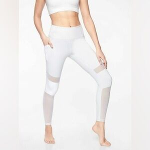 Athleta White Mesh Tight - XS